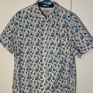 Original Penguin Heritage Slim Fit Men's Shirt XL 90s Novelty Patterns